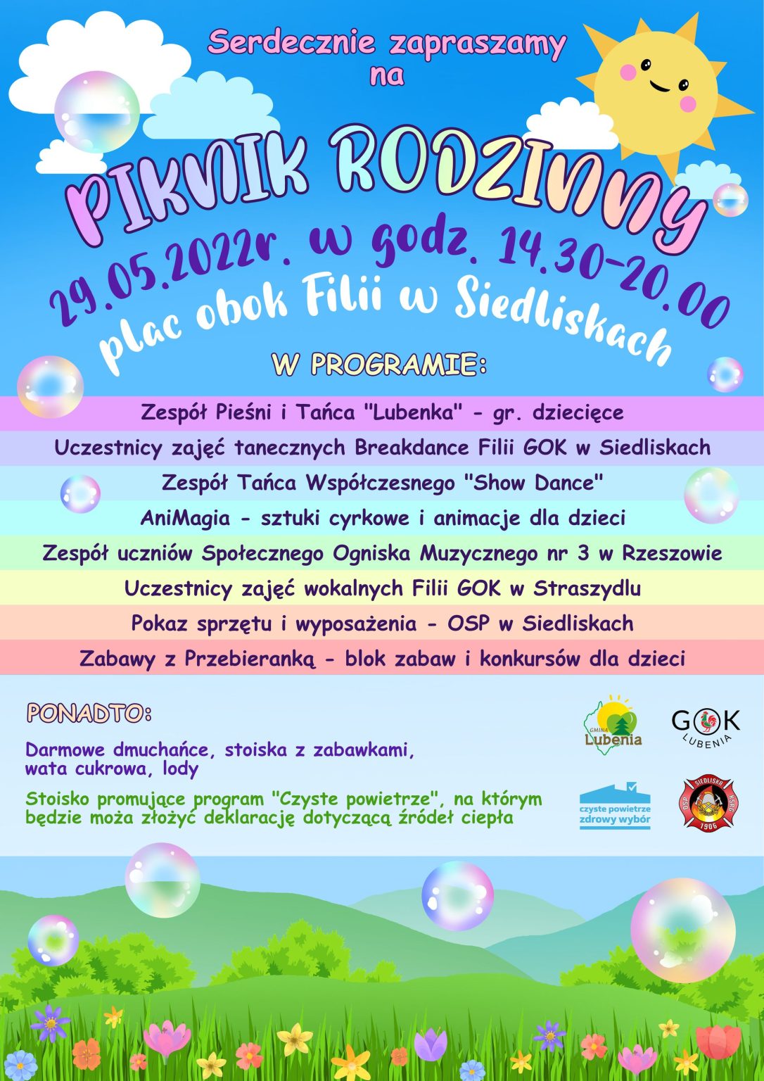 Zapraszamy Na Piknik Rodzinny Gminny O Rodek Kultury W Lubeni