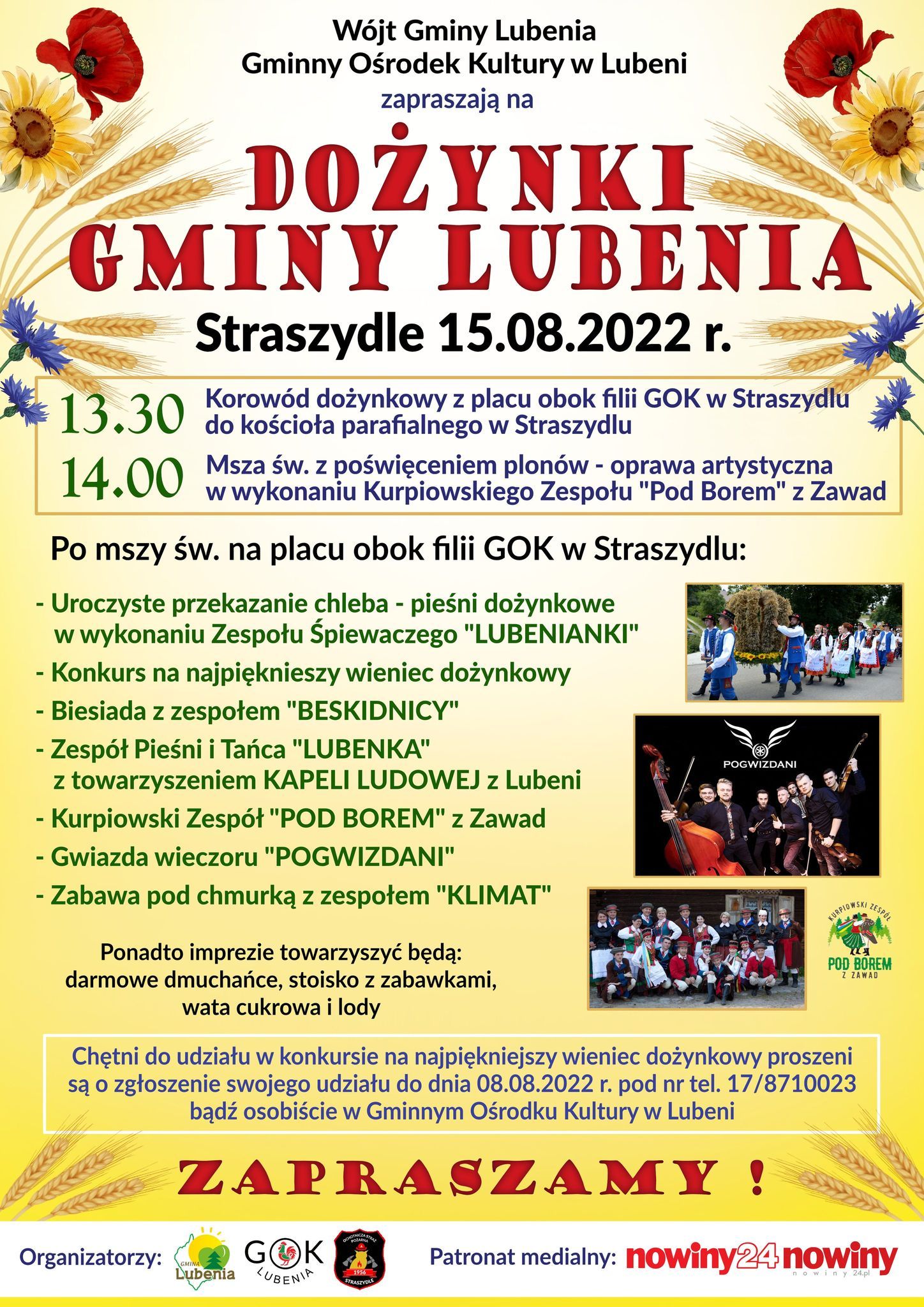 Zapraszamy Na Do Ynki Gminne Gminny O Rodek Kultury W Lubeni